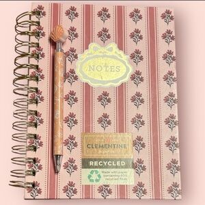Clementine Paper inc. Pink Floral Notebook and Gel Pen.